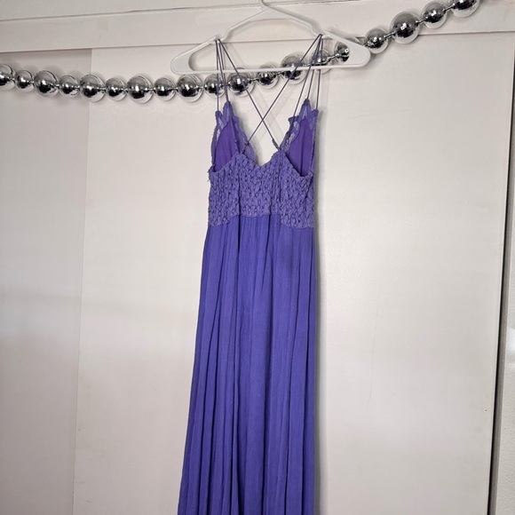 Free People Adella Lace Maxi Dress Periwinkle Purple Blue - Picture 6 of 6